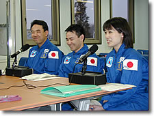 古川聡さん、角野直子さん、星出彰彦さん。
