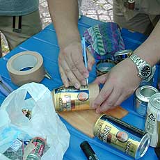 アルコール・ストーブ制作中