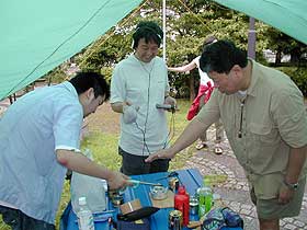 アルコール・ストーブ点火