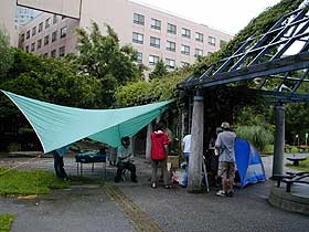 築地川公園デイキャンプ場で収録