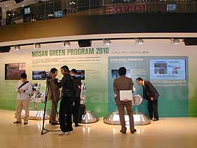 日産の環境対策の展示パネル